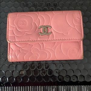 Chanel camellia flap card case